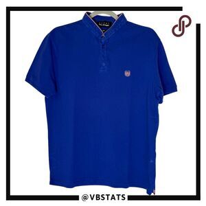 The Kooples Sport Men's Slim Fit Short Sleeve Golf Polo Shirt Blue‎ Size Large
